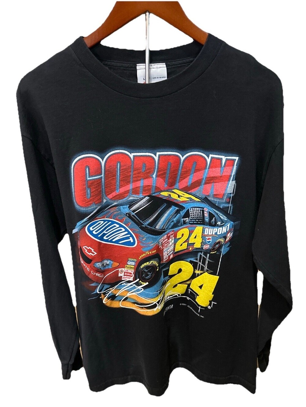 vintage Jeff Gordon 24 Dupont NASCAR Shirt Competitors View Long Sleeve Mens L